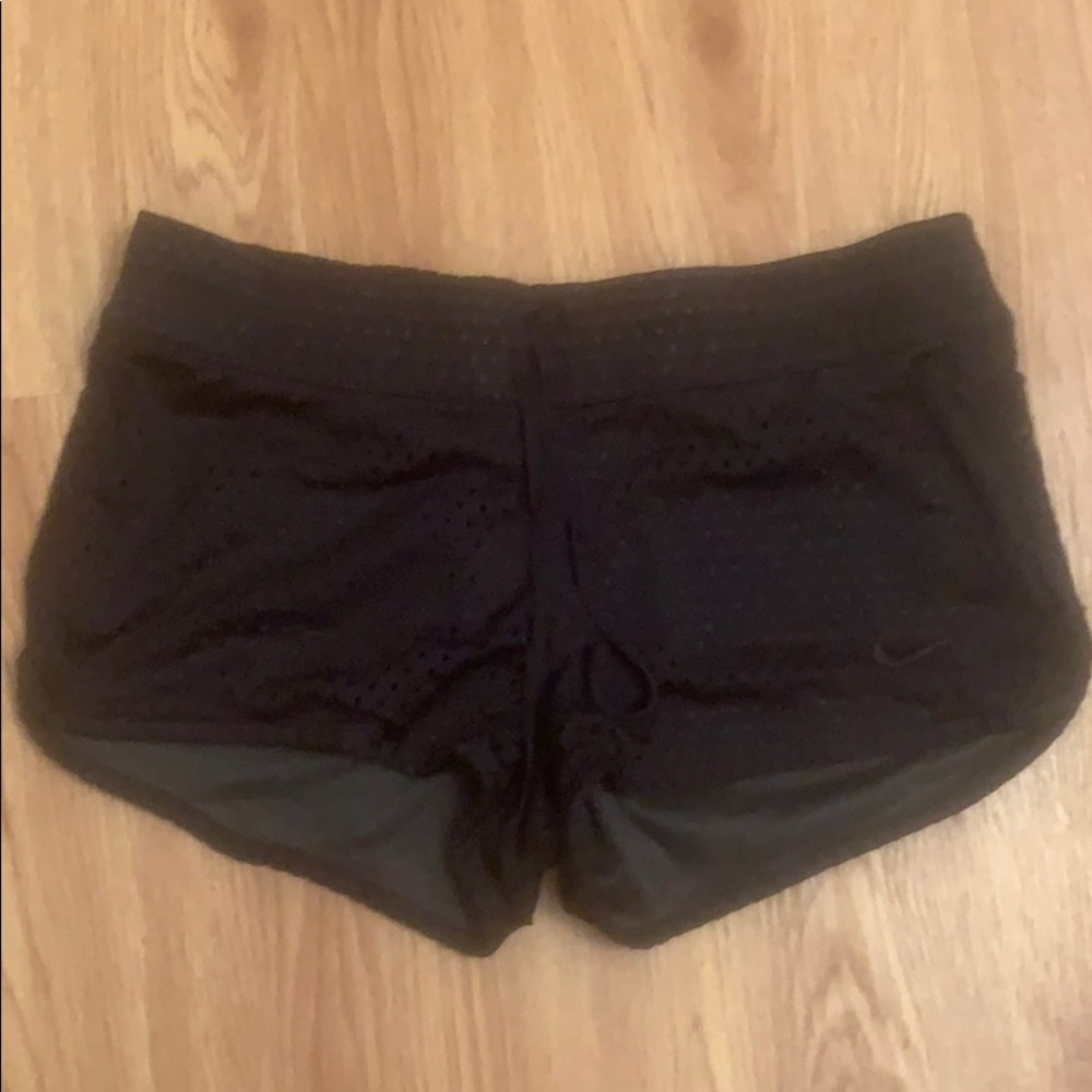 Nike black mesh athletic shirts with drawstring